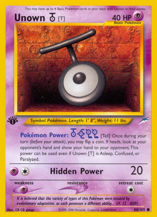 Pokemon Unown T 88/105 Neo Destiny