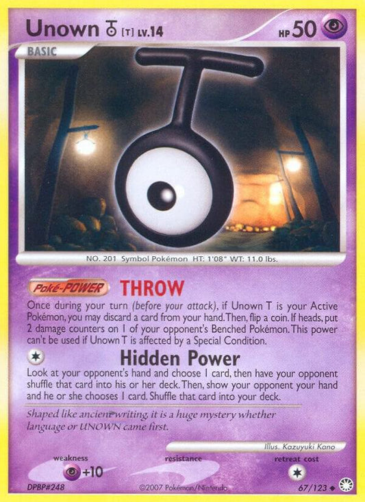 Pokemon Unown T 67/123 Mysterious Treasures