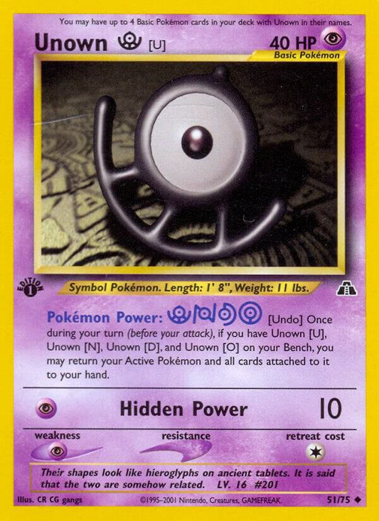 Pokemon Unown U 51/75 Neo Discovery