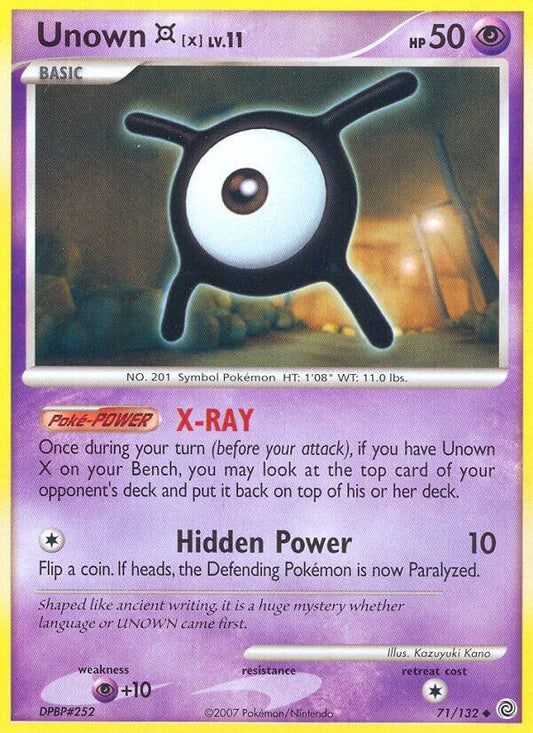Pokemon Unown X 71/132 Secret Wonders