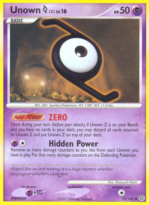 Pokemon Unown Z 72/132 Secret Wonders