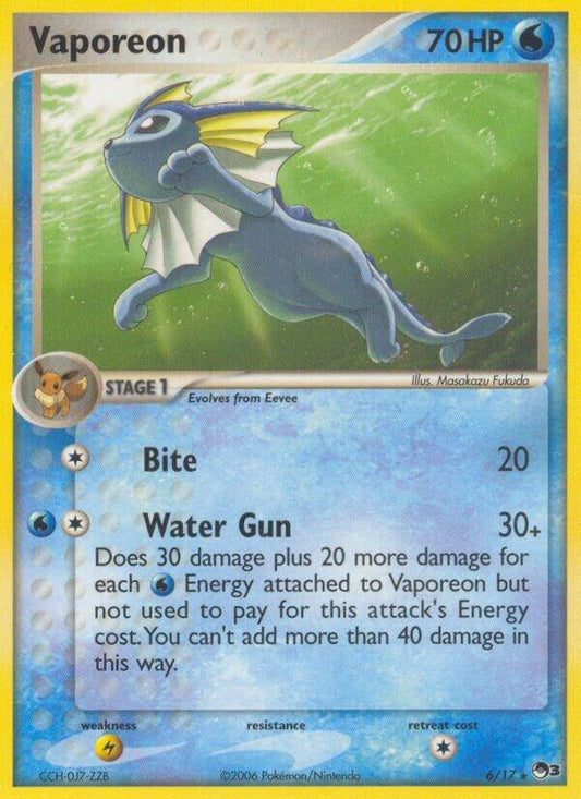 Pokemon Vaporeon 6/17 POP Series 3