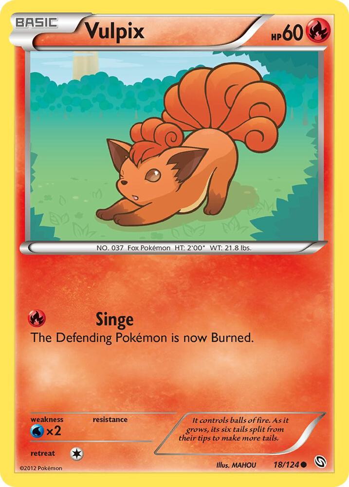 Pokemon Vulpix 18/124 Dragons Exalted