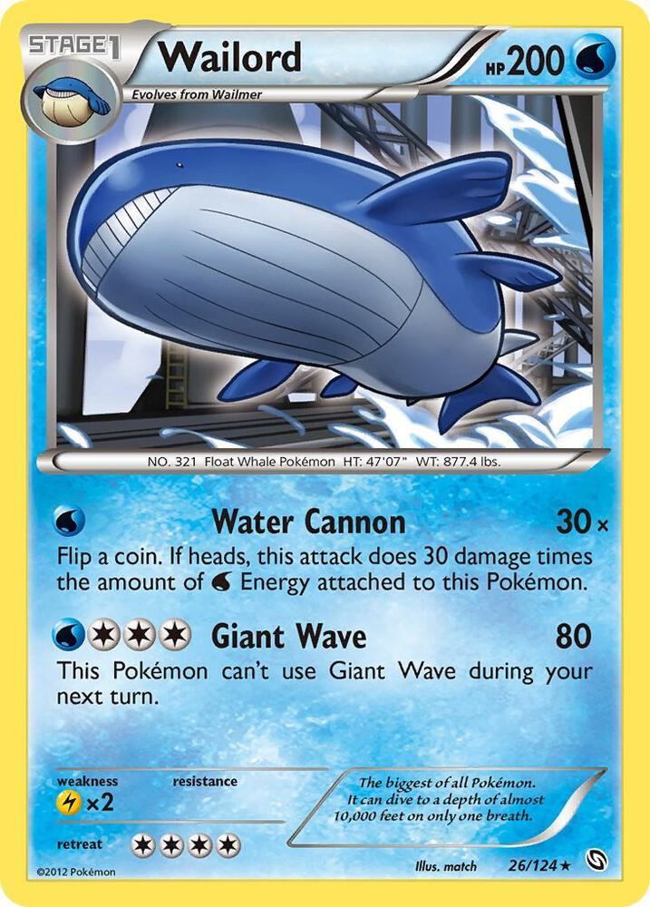 Pokemon Wailord 26/124 Dragons Exalted