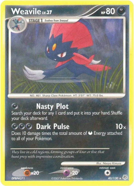 Pokemon Weavile 40/130 Diamond & Pearl