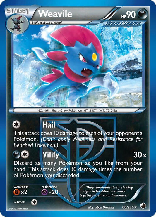 Pokemon Weavile 66/116 Plasma Freeze