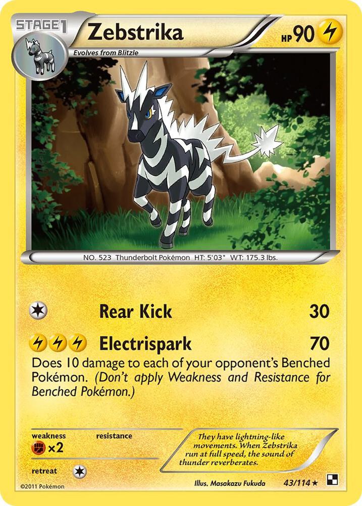 Pokemon Zebstrika 43/114 Black & White