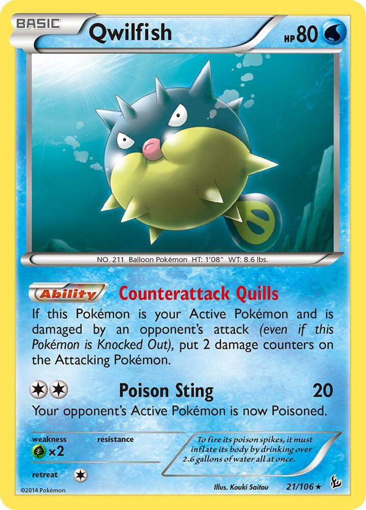 Pokemon Qwilfish 21/106 Flashfire