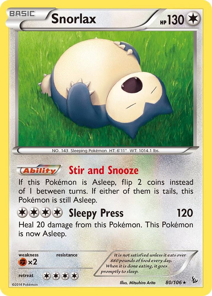 Pokemon Snorlax 80/106 Flashfire