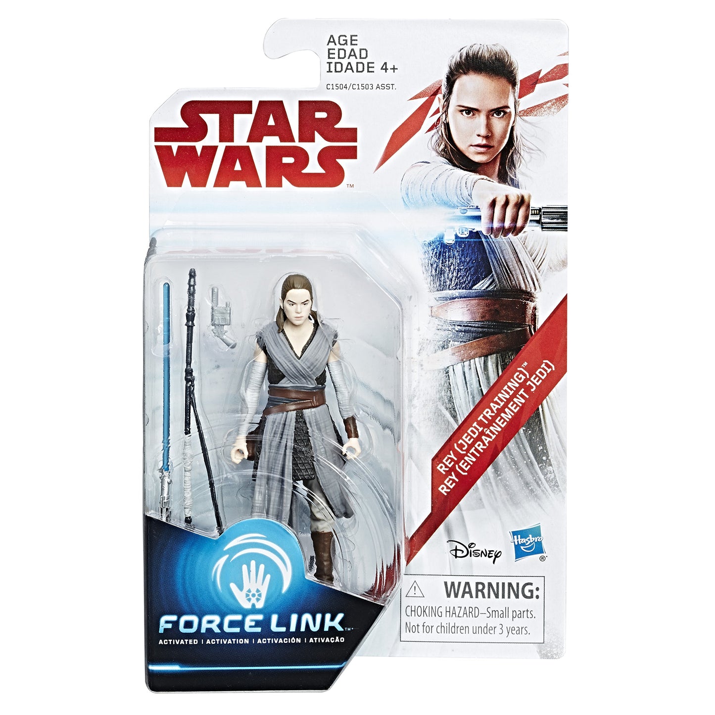 Hasbro Star Wars Force Link Rey (Jedi Training) 4 Inch Action Figure