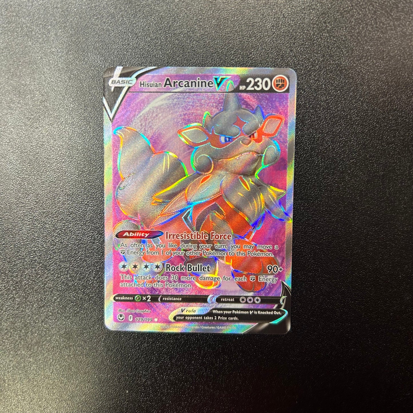 Pokemon TCG Hisuian Arcanine V 179/195