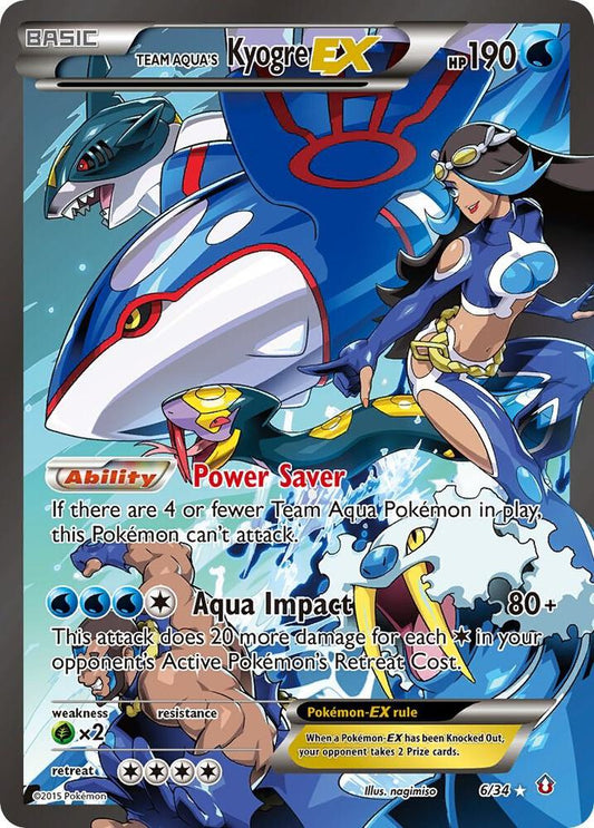 Pokemon Team Aqua's Kyogre EX 6/34 Double Crisis