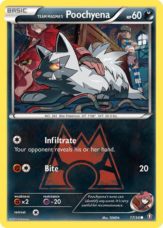 Pokemon Team Magma's Poochyena 17/34 Double Crisis