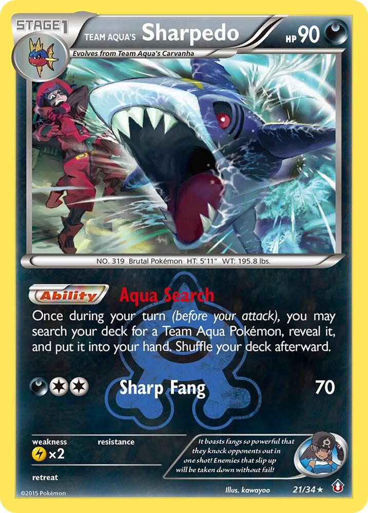 Pokemon Team Aqua's Sharpedo 21/34 Double Crisis