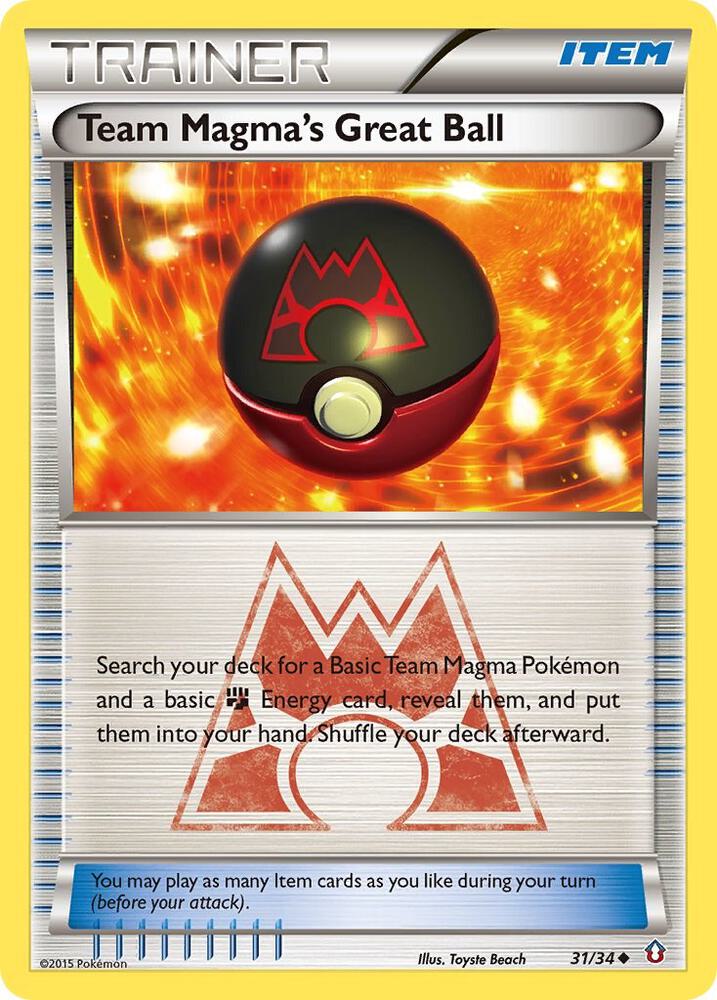 Pokemon Team Magma's Great Ball 31/34 Double Crisis