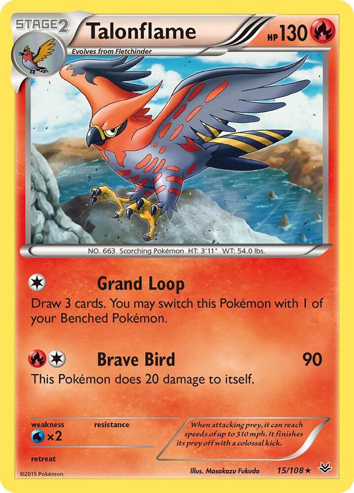 Pokemon Talonflame 15/108 Roaring Skies