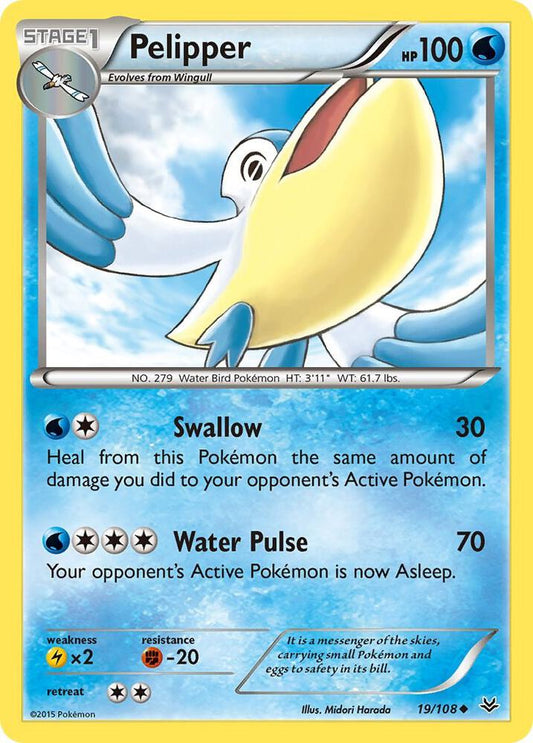 Pokemon Pelipper 19/108 Roaring Skies
