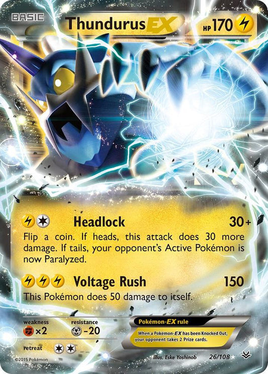 Pokemon Thundurus EX 26/108 Roaring Skies
