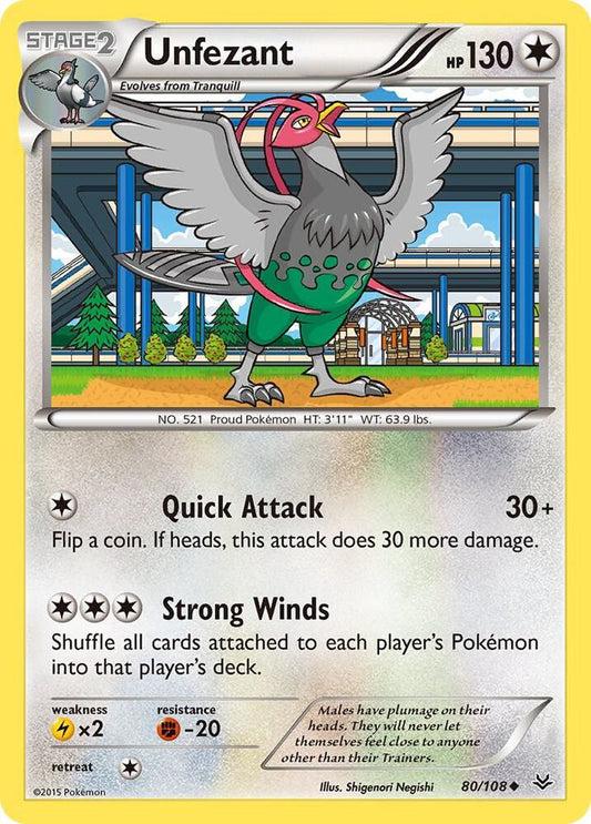 Pokemon Unfezant 80/108 Roaring Skies