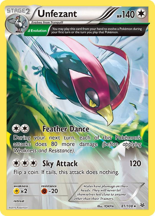 Pokemon Unfezant 81/108 Roaring Skies