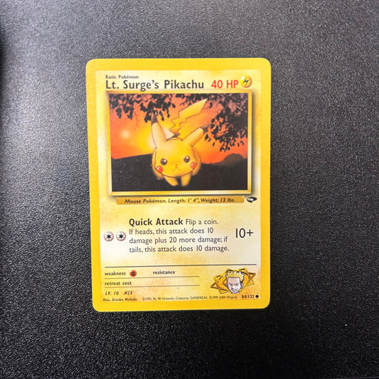 Pokemon TCG Lt. Surge's Pikachu 84/132 Gym Challenge