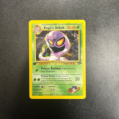 Pokemon TCG Koga's Arbok 1st Edition 25/132 Gym Challenge