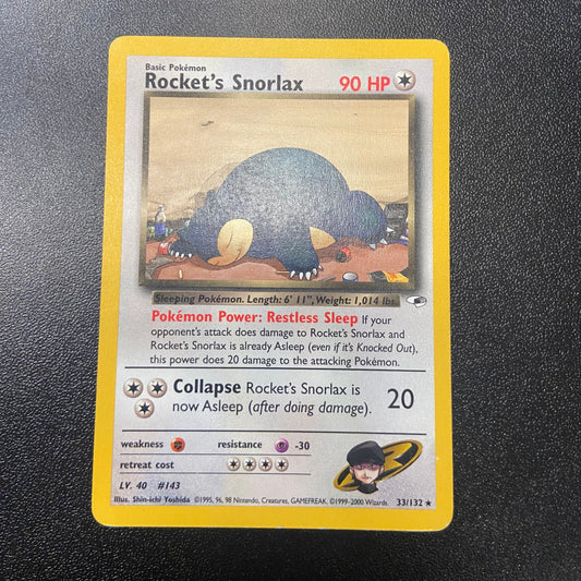 Pokemon TCG Rocket's Snorlax 33/132 Gym Heroes