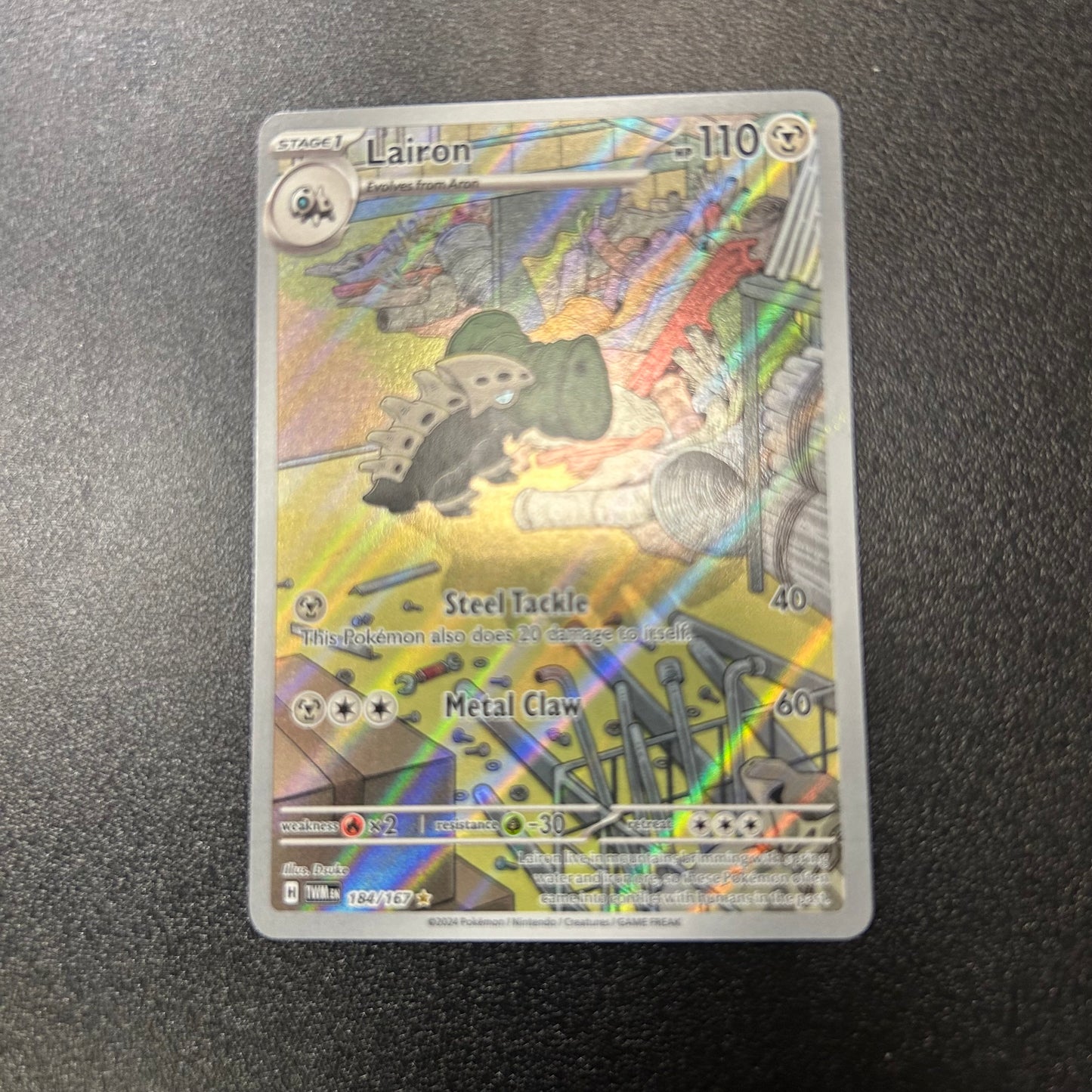 Pokemon TCG Lairon Full Art 184/167 Twilight Masquerade