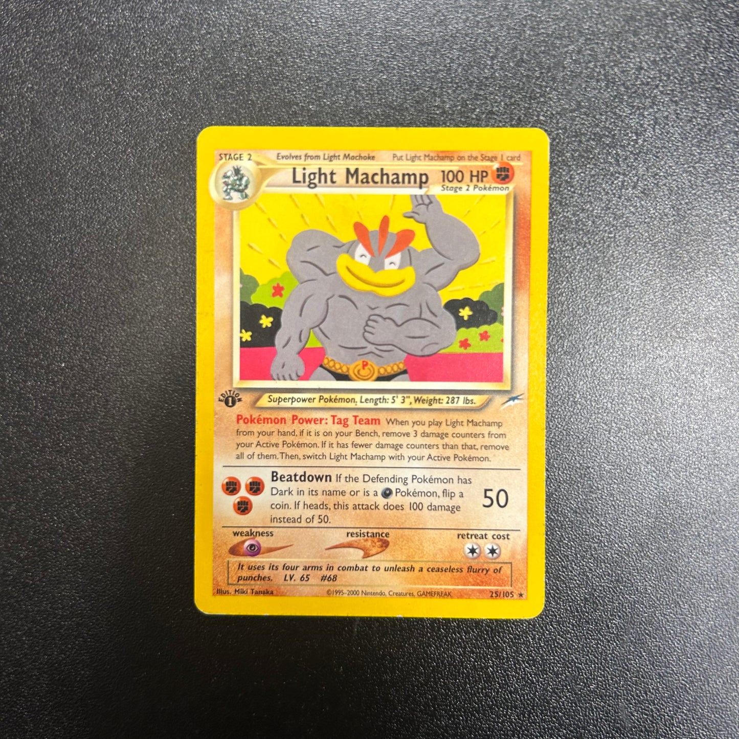 Pokemon TCG Light Machamp 25/105 1st Edition Neo Destiny