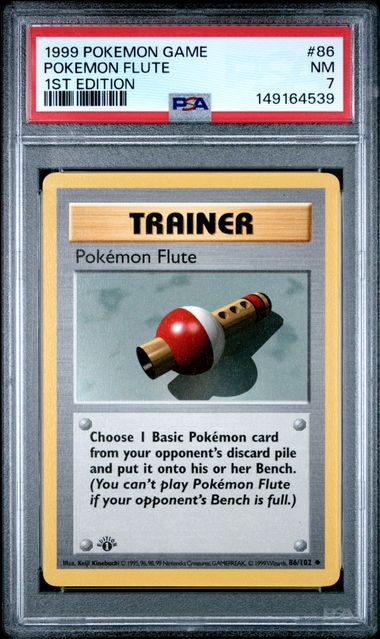 Pokemon Flute #86 Base Set 1st Edition PSA Graded NM 7