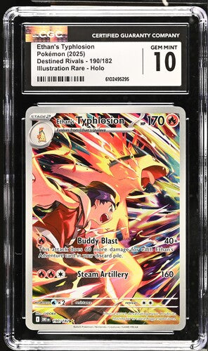 Pokemon Destined Rivals Ethan's Typhlosion #190 Illustration Rare CGC Graded Gem Mint 10