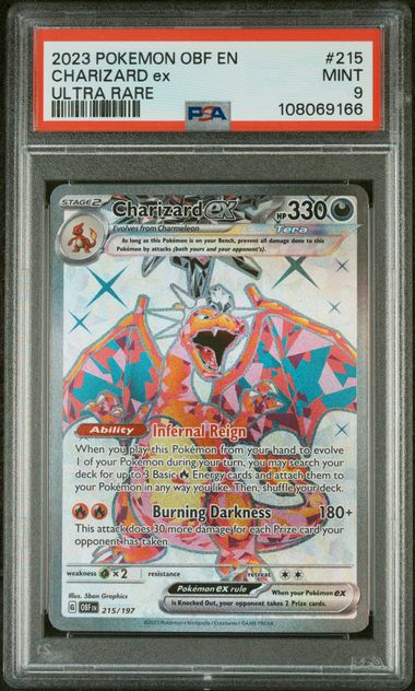 Pokemon Obsidian Flames Charizard ex Ultra Rare #215 PSA Graded Mint 9