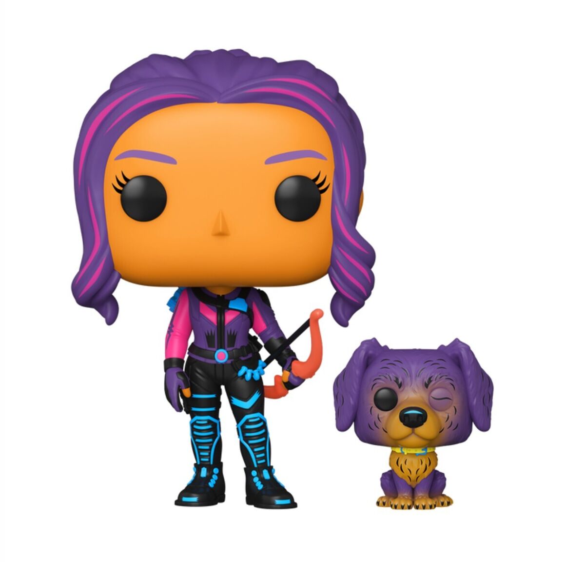 Funko Pop! Marvel Hawkeye - Kate Bishop with Lucky the Pizza Dog #1212 Blacklight Special Edition Exclusive