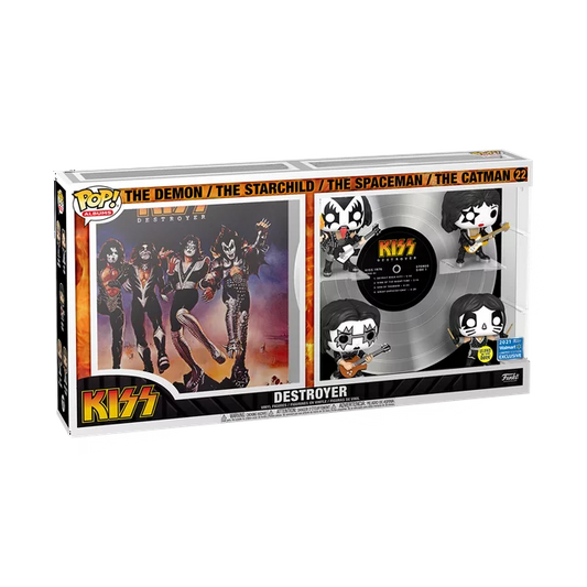 Funko Pop! Music Kiss - Destroyer Album Cover with Demon, Starchild, Spaceman, Catman #22 Glow in the Dark Walmart Exclusive
