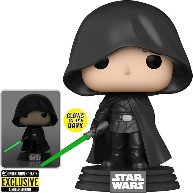Funko Pop! Star Wars Mandalorian - Luke Skywalker (Hooded) #501 Glow in the Dark Entertainment Earth Exclusive