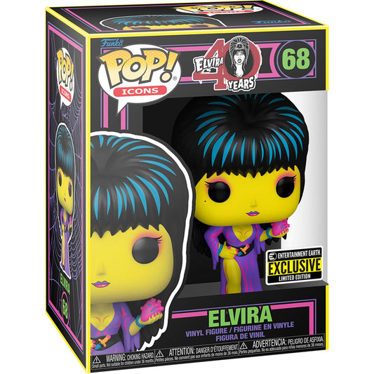 Funko Pop! Horror Mistress of the Dark - Elvira #68 Blacklight Entertainment Earth Exclusive