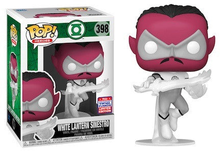 Funko Pop! DC Heroes Green Lantern - White Lantern Sinestro #398 Virtual Funkon Con Sticker Exclusive