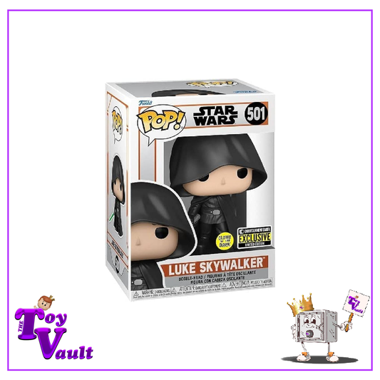 Funko Pop! Star Wars The Mandalorian - Luke Skywalker #501 Glow in the Dark Entertainment Earth Exclusive