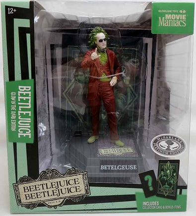 McFarlane Toys Movie Maniacs Beetlejuice 2 Glow in the Dark Platinum Edition Statue