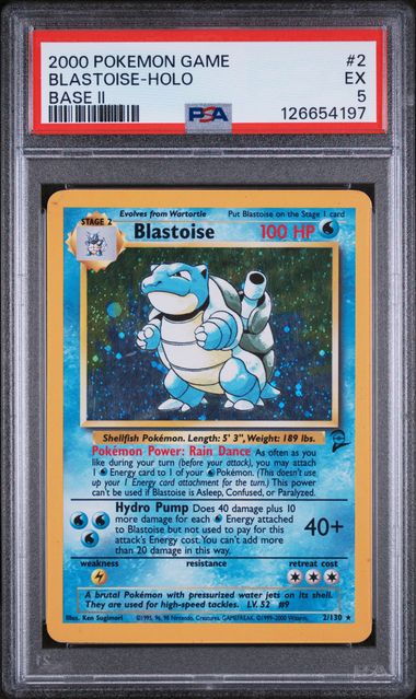 Pokemon Base Set 2 Blastoise Holo #2 PSA Graded EX 5