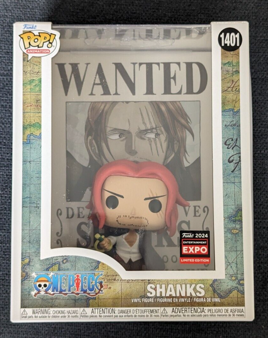 Funko Pop! Animation One Piece Shanks Wanted Poster Autographed  #1401 Chicago Comic 2024