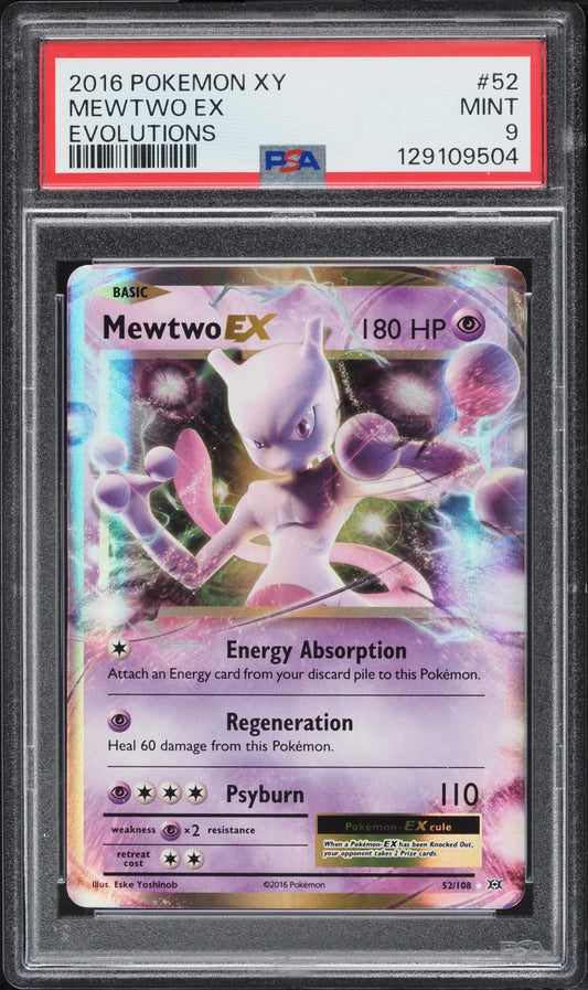 Pokemon Evolutions Mewtwo Ex #52 PSA Graded Mint 9