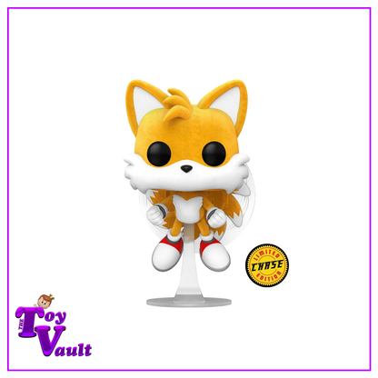 Funko Pop! Games Sonic the Hedgehog - Tails (Flying) #978 Flocked Chase + Common Bundle Specialty Series Exclusive Preorder