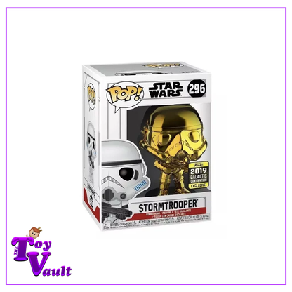 Funko Pop! Star Wars - Stormtrooper #296 (Gold Chrome) Galactic Convention Shared Exclusive