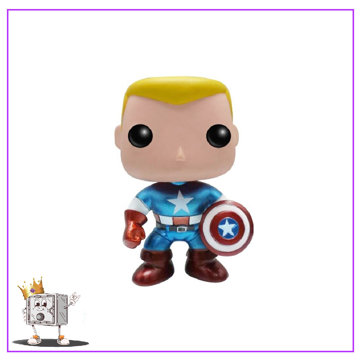 Funko Pop! Marvel Avengers - Unmasked Captain America #06 Metallic LA Comikaze Exclusive