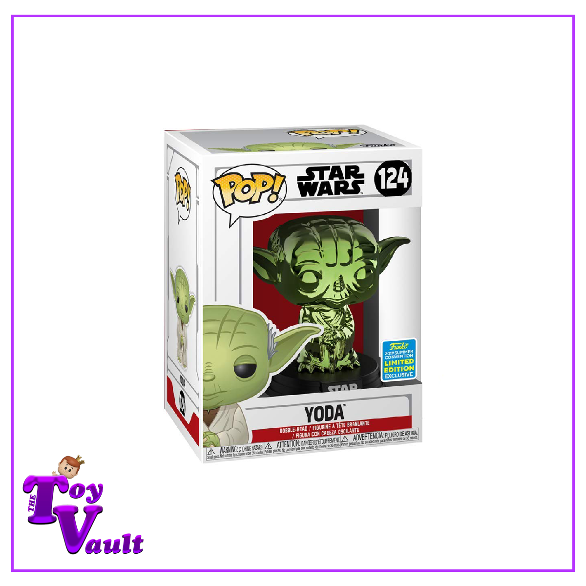 Funko Pop! Star Wars - Yoda #124 Green Chrome SDCC Shared Exclusive