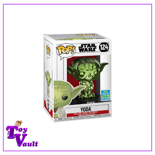 Funko Pop! Star Wars - Yoda #124 Green Chrome SDCC Shared Exclusive