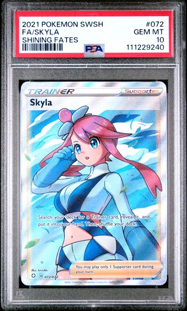 Pokemon Shining Fates Skyla Full Art #072 PSA Graded Gem Mint 10
